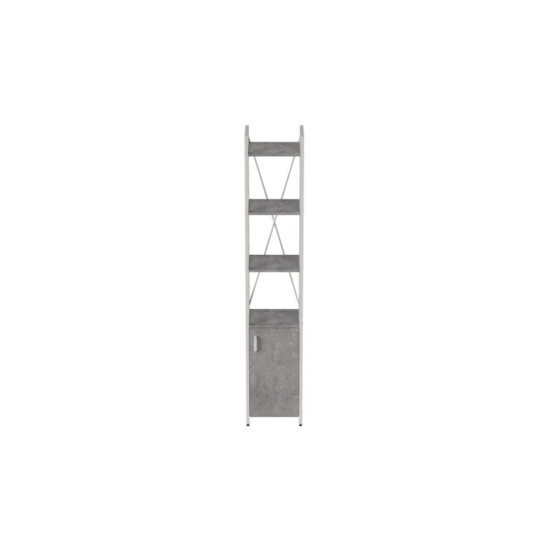 Этажерка 4/34 Ferrum-decor Серии Конект с тумбой 179x34x28 Белый ДСП Бетон (FRD-104476)