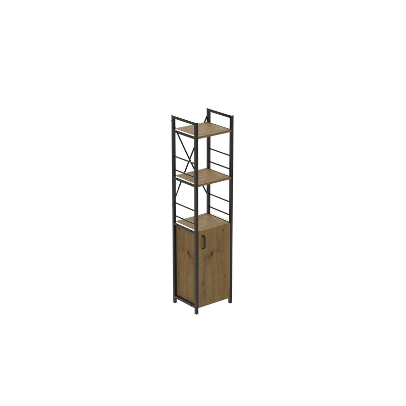 Етажерка 3/34 Ferrum-decor Серії Конект з тумбою 144x34x28 Чорний ДСП Артизан (FRD-104426)
