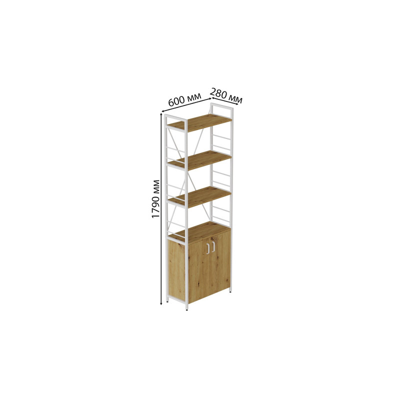 Етажерка 4/60 Ferrum-decor Серії Конект із тумбою 179x60x28 Білий ДСП Артизан (FRD-104496)
