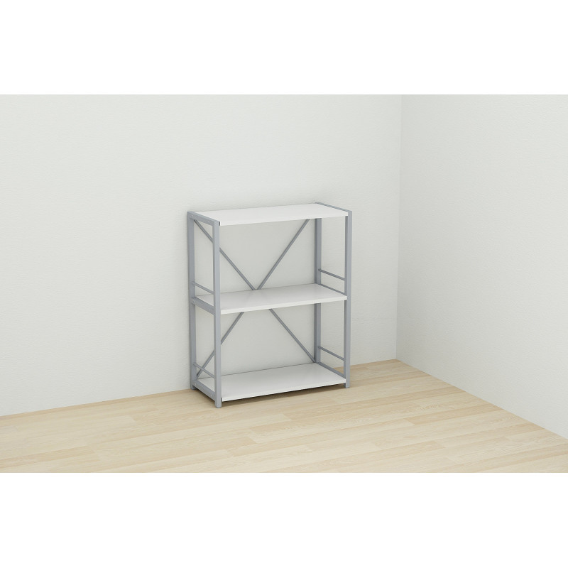 Етажерка 3/60 Ferrum-decor Серії Конект 75x60x28 сірий ДСП Біле 16мм (FRD-104266)