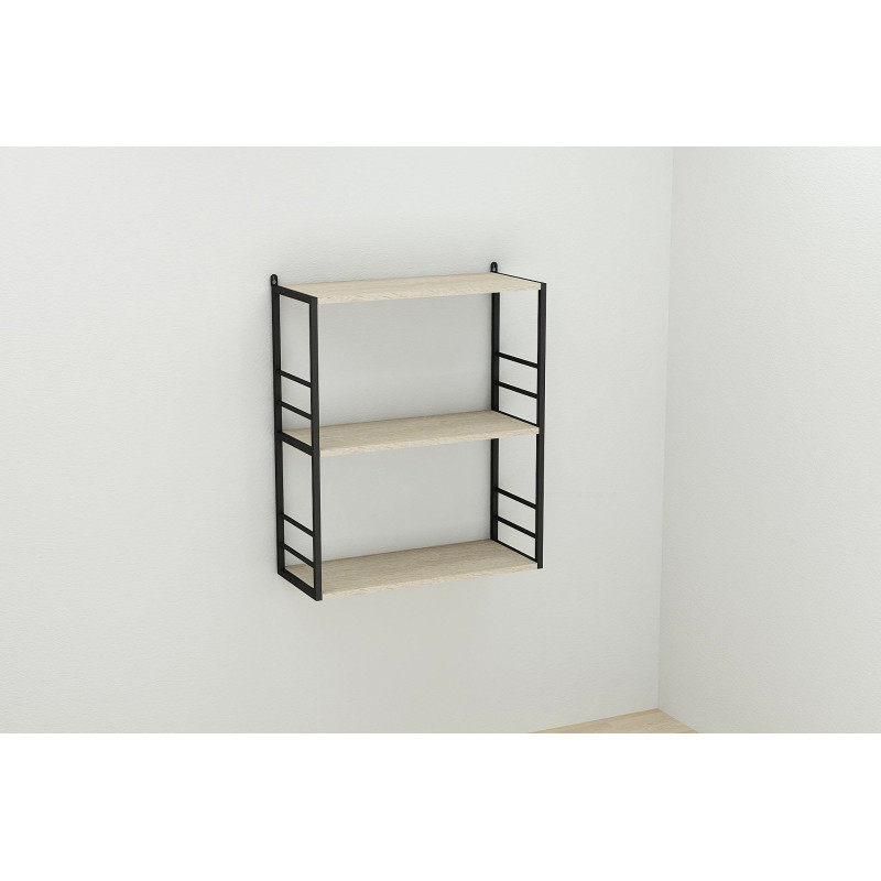 Книжкова полиця універсальна Ferrum-decor Стім 2 74x63x26 чорний ДСП Дуб Сонома 16мм (FRD-104106)