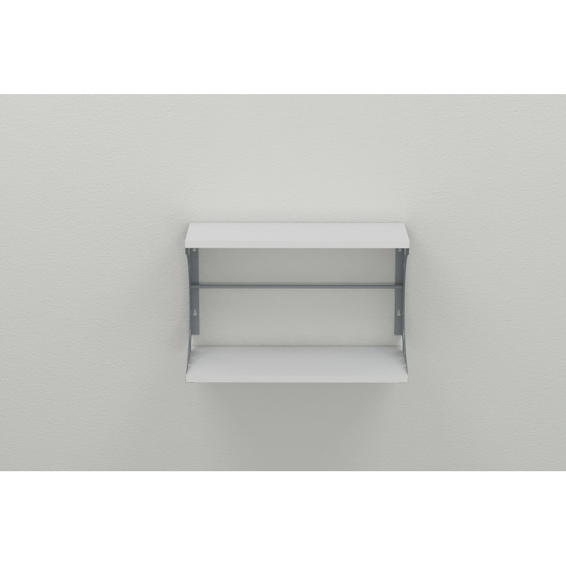 Полка настенная Ferrum-decor Букин 330x500x240 металл Серый ДСП Белое 16 мм (FRD-102856)