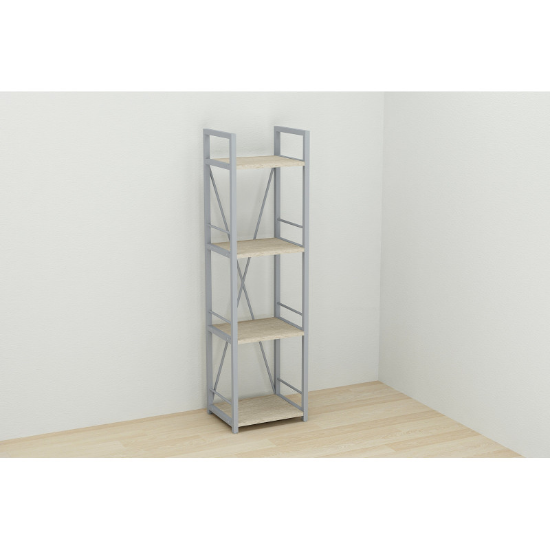 Етажерка 4/34 Ferrum-decor Серії Конект 120x34x28 сірий ДСП Дуб Сонома 16мм (FRD-104286)