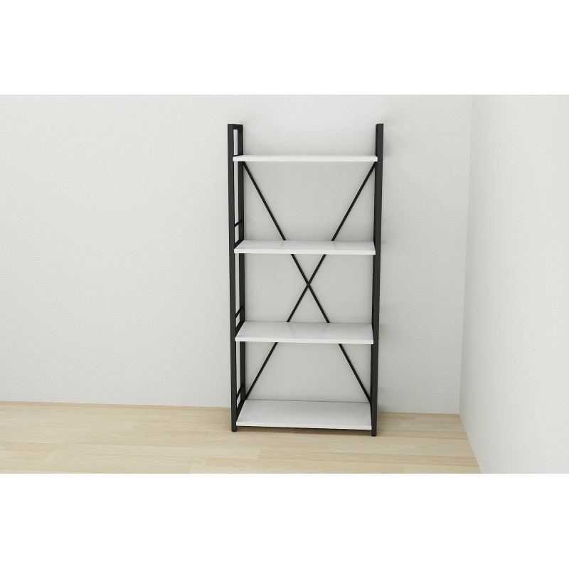 Етажерка 4/60 Ferrum-decor Серії Конект 120x60x28 чорний ДСП Біле 16мм (FRD-104236)