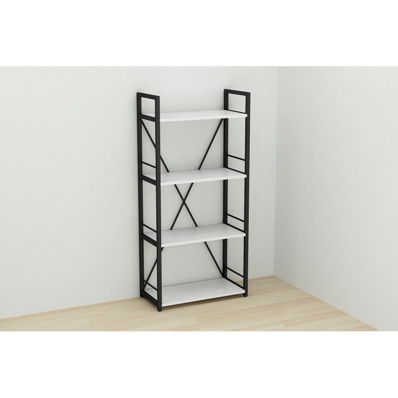 Етажерка 4/60 Ferrum-decor Серії Конект 120x60x28 чорний ДСП Біле 16мм (FRD-104236)