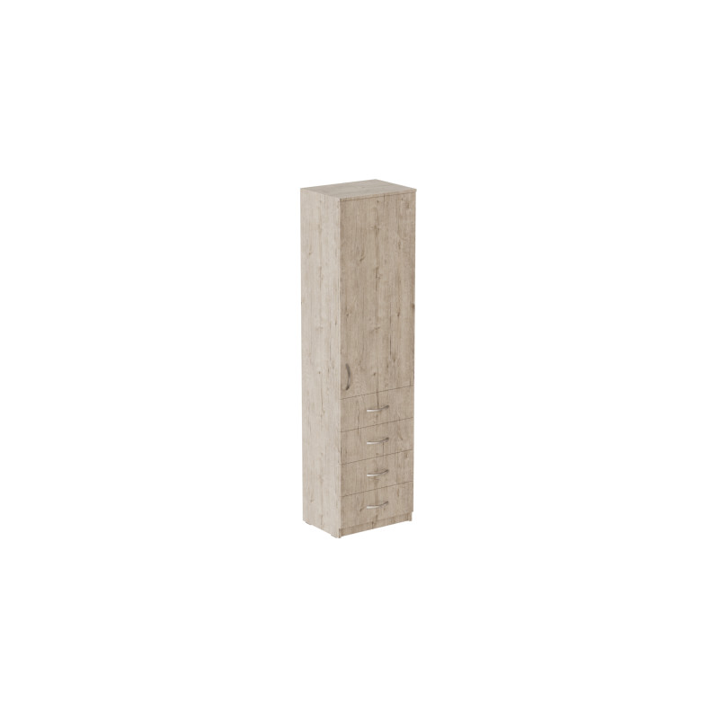 Пенал Анжело Ferrum-decor на 3 полки с дверью и 4 ящиками 1900x500x380 ДСП Дуб Сан-Марино 16 мм (FRD-104966)