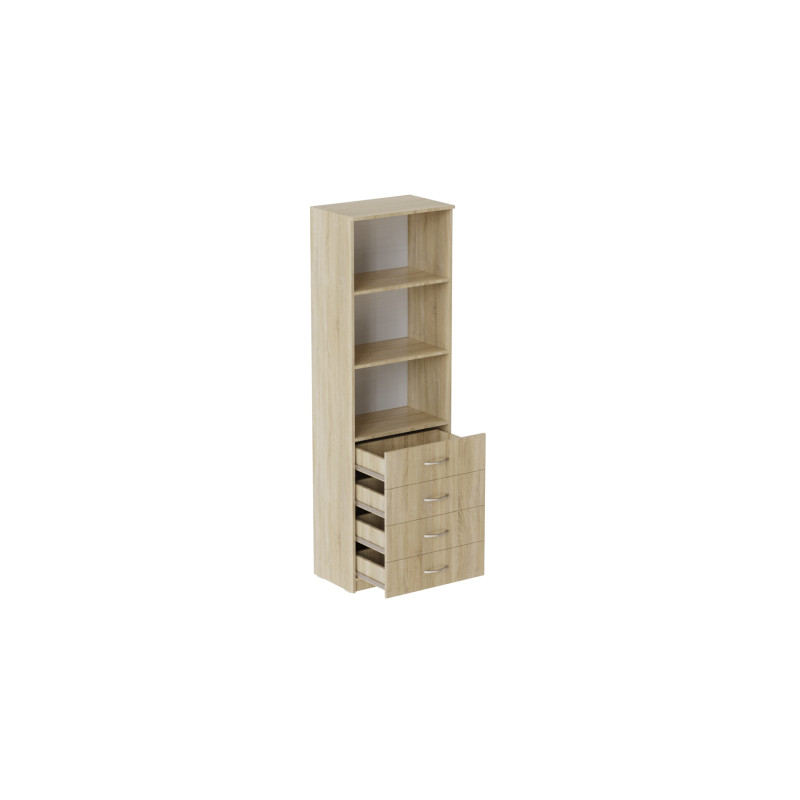 Шкаф Анжело Ferrum-decor на 3 полки с 4 ящика 1900x600x380 ДСП Дуб Сонома 16 мм (FRD-104986)
