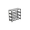 Полиця для взуття Слайм 3 Ferrum-decor 635x630x260 Чорний метал ДСП Біле 16 мм (FRD-105156)