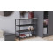Полиця для взуття Слайм 3 Ferrum-decor 635x630x260 Чорний метал ДСП Біле 16 мм (FRD-105156)