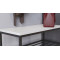 Полиця для взуття Слайм 3 Ferrum-decor 635x630x260 Чорний метал ДСП Біле 16 мм (FRD-105156)
