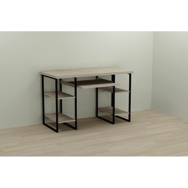 Письменный стол Ferrum-decor Тим 76x120x60 черный ДСП Дуб Сонома 32мм (FRD-103956)
