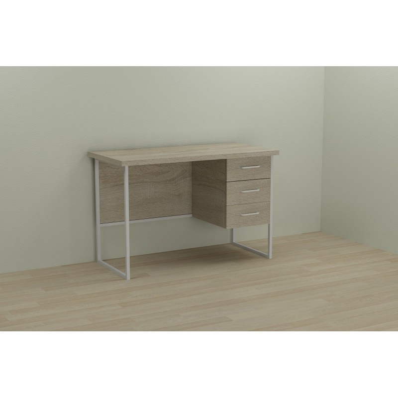 Письменный стол Ferrum-decor Гарри 76x120x60 белый ДСП Дуб Сонома 32мм (FRD-104056)