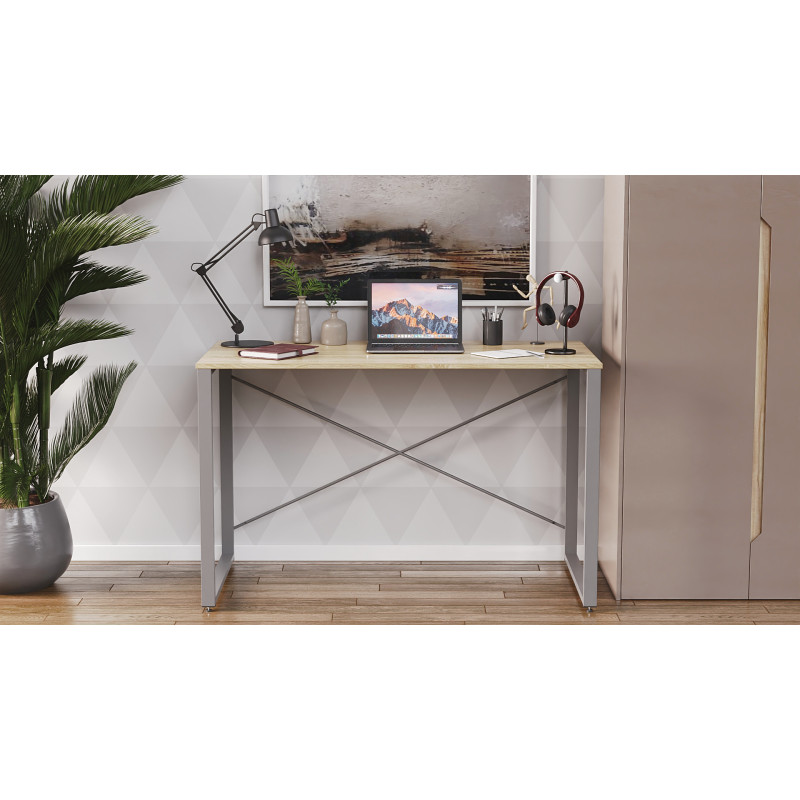 Письмовий стіл Ferrum-decor Серії Конект 75x120x600 сірий ДСП Дуб Сонома 16мм (FRD-104216)