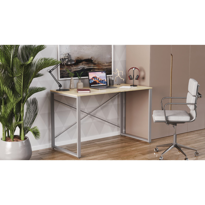 Письмовий стіл Ferrum-decor Серії Конект 75x120x600 сірий ДСП Дуб Сонома 16мм (FRD-104216)