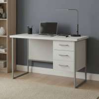 Письмовий стіл Ferrum-decor Гаррі 76x140x60 сірий ДСП Біле 32мм (FRD-101466)