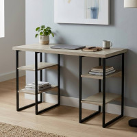 Письмовий стіл Ferrum-decor Карен 76x140x70 чорний ДСП Дуб Сонома 32мм (FRD-102076)