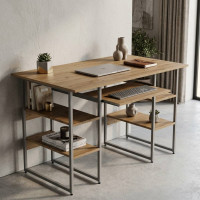 Комп'ютерний стіл Ferrum-decor Тім 75x120x60 сірий ДСП Дуб Сан-Марино 32мм (FRD-102466)