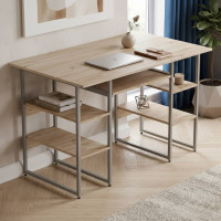 Комп'ютерний стіл Ferrum-decor Тім 75x140x60 сірий ДСП Дуб Сан-Марино 32мм (FRD-102476)