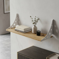 Полиця настінна Ferrum-decor Ханді 2 240x500x240 метал Білий ДСП Дуб Артизан 16 мм (FRD-102566)