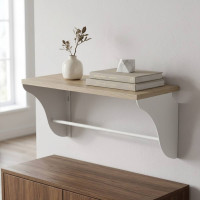 Настінна полиця Ferrum-decor Комфі 260x500x240 метал Білий ДСП Сонома 16 мм (FRD-102726)