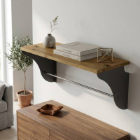 Полка настенная Ferrum-decor Комфи 260x600x240 металл Серый ДСП Дуб Артизан 16 мм (FRD-102756)