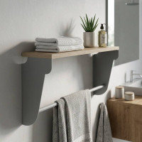 Настінна полиця Ferrum-decor Світ 300x500x150 метал Сірий ДСП Сонома 16 мм (FRD-102796)