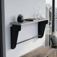 Полиця настінна Ferrum-decor Світ 300x600x150 метал Чорний ДСП Бетон 16 мм (FRD-102806)