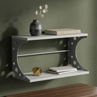 Полка настенная Ferrum-decor Букин 330x500x240 металл Серый ДСП Белое 16 мм (FRD-102856)