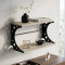 Полка настенная Ferrum-decor Букин 330x600x240 металл Черный ДСП Сонома 16 мм (FRD-102866)