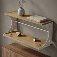 Полка настенная Ferrum-decor Букин 330x700x240 металл Белый ДСП Дуб Артизан 16 мм (FRD-102896)