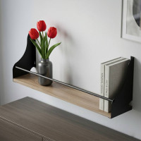 Полка настенная Ferrum-decor Изи 260x500x150 металл Черный ДСП Дуб Сан-Марино 16 мм (FRD-102906)