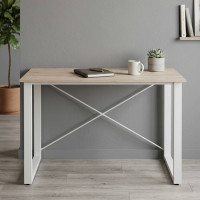 Письменный стол Ferrum-decor Драйв 750x1200x700 Белый металл ДСП Дуб Сан-Марино 16 мм (FRD-103186)