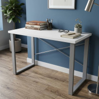 Письмовий стіл Ferrum-decor Драйв 750x1000x700 Сірий метал ДСП Біле 32 мм (FRD-103366)