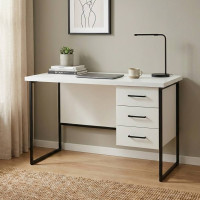 Письмовий стіл Ferrum-decor Гаррі 76x140x60 чорний ДСП Біле 32мм (FRD-103546)
