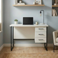 Письмовий стіл Ferrum-decor Гаррі 76x120x70 чорний ДСП Біле 32мм (FRD-103556)