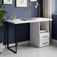 Письмовий стіл Ferrum-decor Отто 76x140x60 чорний ДСП Біле 32мм (FRD-103586)