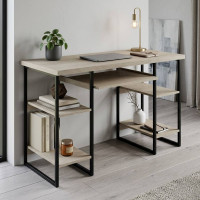 Письменный стол Ferrum-decor Тим 76x120x60 черный ДСП Дуб Сонома 32мм (FRD-103956)