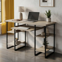Письменный стол Ferrum-decor Тим 76x140x60 черный ДСП Дуб Сонома 32мм (FRD-103966)