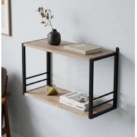 Книжкова полиця універсальна Ferrum-decor Стім 1 38x63x26 чорний ДСП Дуб Сан-Марино 16мм (FRD-104086)