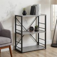Етажерка 3/60 Ferrum-decor Серії Конект 75x60x28 чорний ДСП Бетон 16мм (FRD-104256)