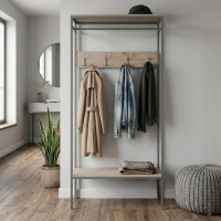 Вішалка модульна підлогова Ferrum-decor Треліс 14 180x90x38 сірий ДСП Дуб Сан-Марино 16мм (FRD-104356)