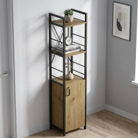 Етажерка 3/34 Ferrum-decor Серії Конект з тумбою 144x34x28 Чорний ДСП Артизан (FRD-104426)