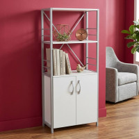 Етажерка 3/60 Ferrum-decor Серії Конект із тумбою 144x60x28 Сірий ДСП Біле (FRD-104456)