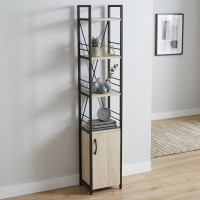 Етажерка 4/34 Ferrum-decor Серії Конект із тумбою 179x34x28 Чорний ДСП Сонома (FRD-104466)