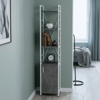 Етажерка 4/34 Ferrum-decor Серії Конект із тумбою 179x34x28 Білий ДСП Бетон (FRD-104476)