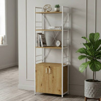 Этажерка 4/60 Ferrum-decor Серии Конект с тумбой 179x60x28 Белый ДСП Артизан (FRD-104496)