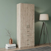 Шкаф Анжело Ferrum-decor на 3 полок с 2 дверями и 4 ящика 1900x700x380 ДСП Дуб Сан-Марино 16 мм (FRD-105026)
