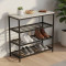 Полиця для взуття Слайм 3 Ferrum-decor 635x630x260 Чорний метал ДСП Біле 16 мм (FRD-105156)