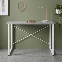 Стіл письмовий Дейв Ferrum-decor 750x1200x600 Білий метал ДСП Бетон 32 мм (FRD-106444)