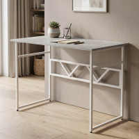 Стіл письмовий Раян Ferrum-decor 750x1400x600 Білий метал ДСП Бетон 16 мм (FRD-106484)